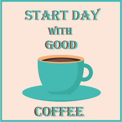 Cup of cappuccino with an inscription 