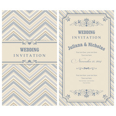 Set of 2 Wedding Invitation card Baroque