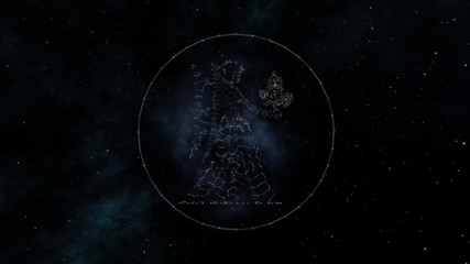 Virgo zodiac sign of the beautiful bright stars on the background of cosmic sky. .Stars and symbol outline on a dark sky background. Zodiac signs. Horoscope. Astrology sign. Part of a Zodiac series.