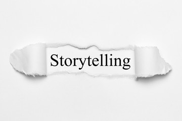 Storytelling on white torn paper