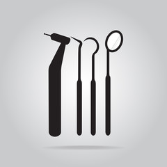 Dentist tools icon, dental care icon illustration