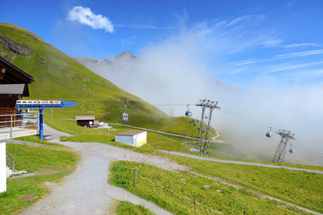 Cabel cars go to First station, Grindelwald Switzerland