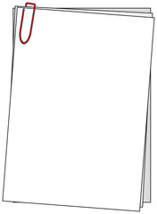 Obraz premium set of papers and clip vector illustration