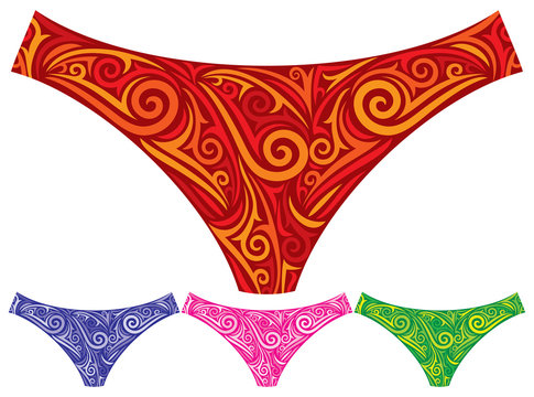 female underwear (sexy panties, woman lingerie vector illustration)