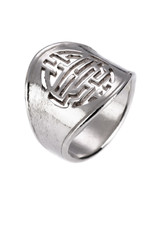 Silver ring on an isolated white background