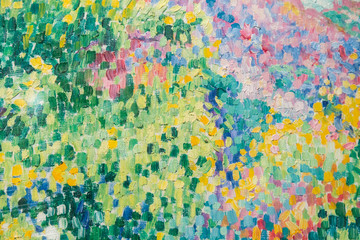 Background image of bright oil-paint palette