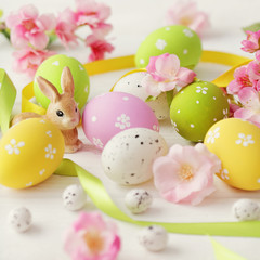 easter eggs and flowers