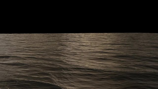 golden calm water effect, isolated on black background