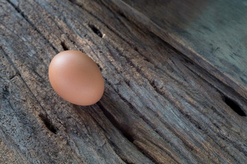 Egg on natural wood,Fresh eggs.