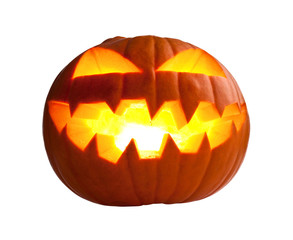 halloween pumpkin on white