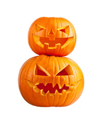 halloween pumpkin on white