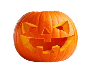halloween pumpkin on white