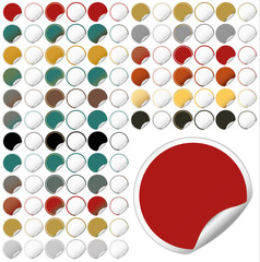 109 different colored round stickers