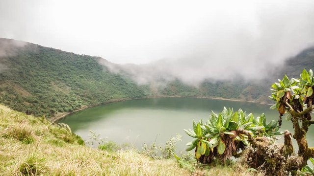 Bisoke volcano time lapse in Rwanda