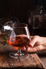 Glass of brandy or cognac 