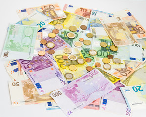 money euro banknotes and coins