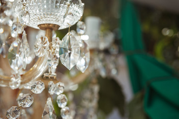 beautiful crystal chandelier close up