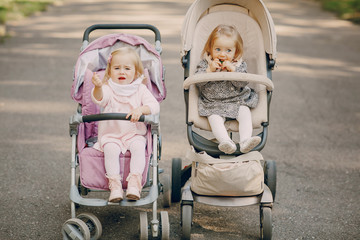 Family walk in the park