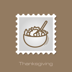 Salad bowl stamp. Harvest. Thanksgiving vector