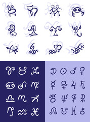 Astrological symbols set