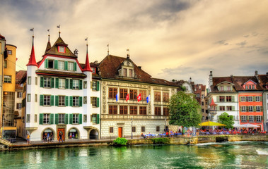 Fototapeta na wymiar Buildings in the historic centre of Lucerne - Switzerland