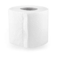 simple roll of toilet paper on the  white