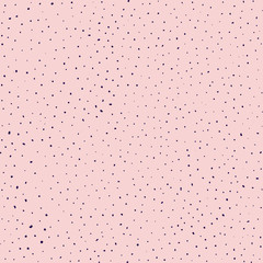 Vector seamless pattern, hand drawn chaotic purple dots & spots on pink background. Trendy abstract endless texture, editable design element for prints, home decor, wrapping, wallpaper, fabric, banner