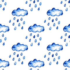 Fototapety  deszczowe chmury bezszwowe wzór