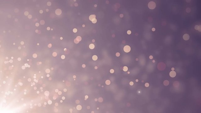  Moving gloss particles on violet background loop. Winter theme Christmas background with snowflakes.