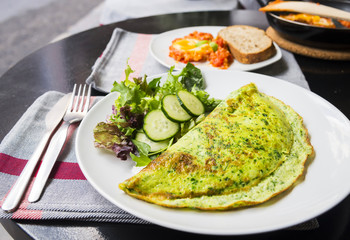 Omelet and vegatables