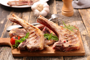 grilled lamb on board