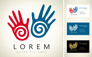 Hand prints vector logo
