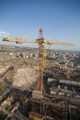 Fototapeta na wymiar Crane at construction site