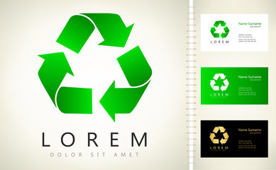 Green recycle logo vector