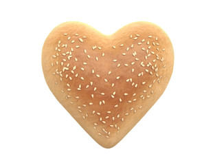 Bagel with sesame seeds font. 