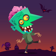 Cartoon Zombie. Halloween vector illustration