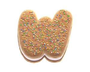 Sandwich Biscuits With cream font.
