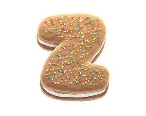 Sandwich Biscuits With cream font.
