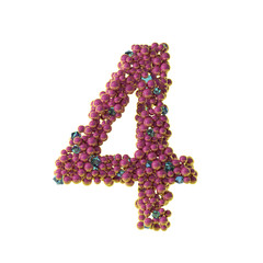 bubbles numbers 4, four