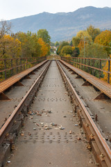 Fototapeta premium Railroad day without people.