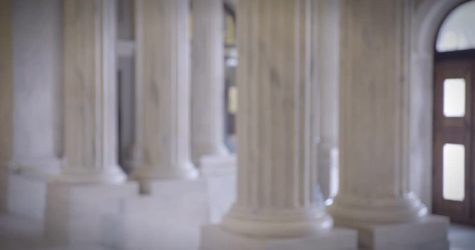Soft focus of pillars in government building