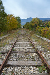 Obraz premium Railroad day without people.
