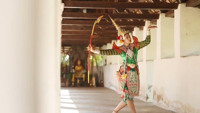 Phra Ram (Rama , Ramachandra)  , Thai classical mask dance of the Ramayana Epic