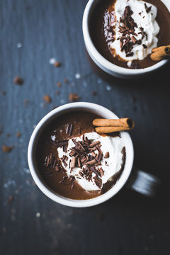 Champurrado, almond milk with hot chocolate thickened with masa harina