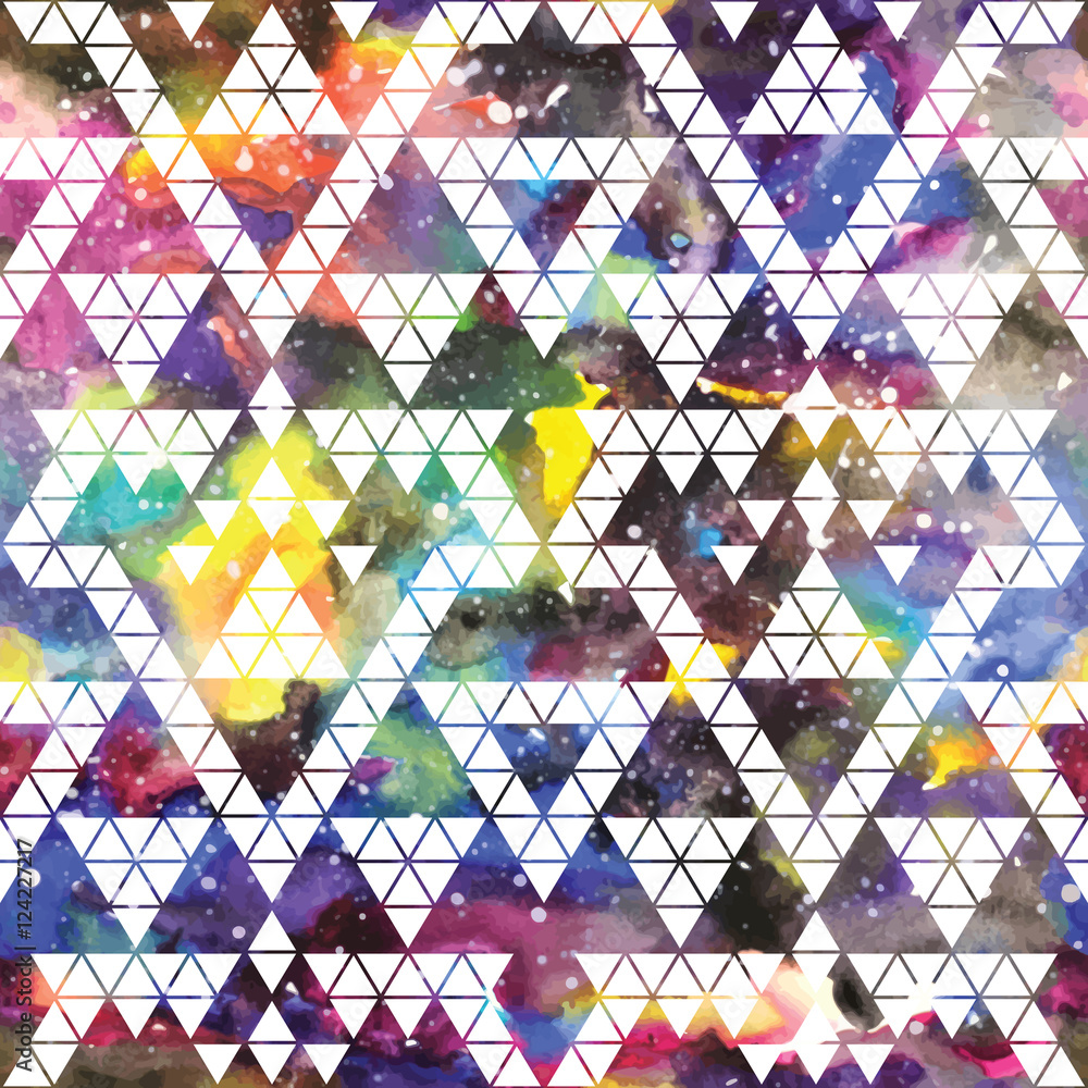 Sticker Tribal galaxy seamless pattern.