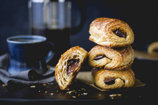 Chocolate croissants pain au chocolate pastries