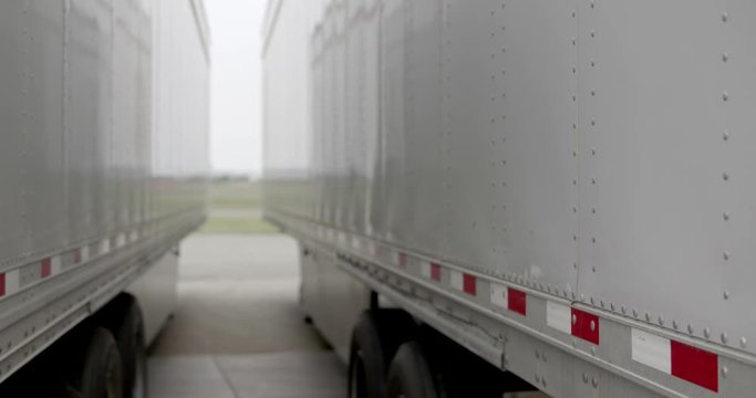 Tractor trailers parked outdoors