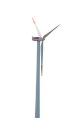 Wind turbine isolated on white background.