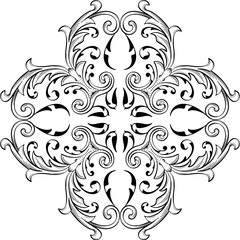 Baroque fine art swirl rosette