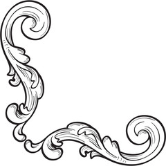 The nice swirl corner art element